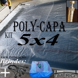 KIT Super Capa de Piscina Transparente 5x4 + 28el 20cm + 28pf + 1 Bóia